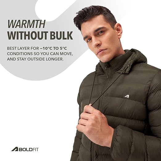 Boldfit Jacket For Men Winter Wear Nylon Winter Standard Length Jacket For Men Minus Degree Jackets From Minus 10 Degree Winter Wear For Men Insulated Winter Jackets For Men Heavy Jackets