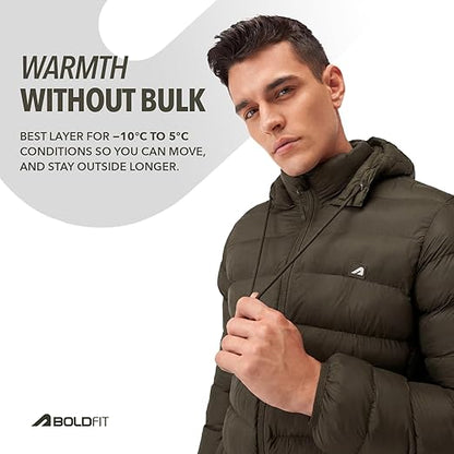 Boldfit Jacket For Men Winter Wear Nylon Winter Standard Length Jacket For Men Minus Degree Jackets From Minus 10 Degree Winter Wear For Men Insulated Winter Jackets For Men Heavy Jackets
