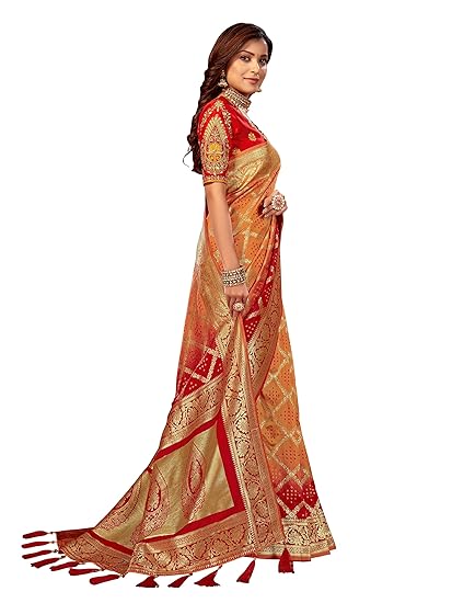 MANOHARI Banarasi Silk Traditional saree with Unstitch Heavy Blouse Piece
