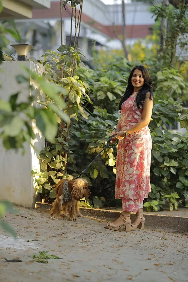 Women's Cotton Kurta Set for Women | A-Line Kurta with Pant | Ethnic Co-ord Two Piece Set