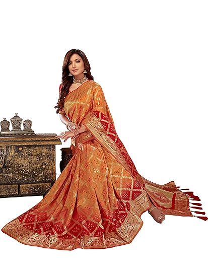 MANOHARI Banarasi Silk Traditional saree with Unstitch Heavy Blouse Piece
